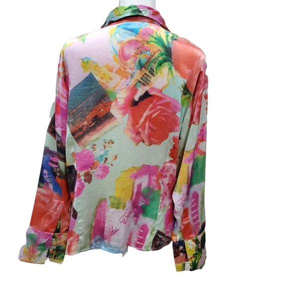 Silk Club Collection Button Down Silk Blouse Women's Size M Medium - Picture 3 of 10